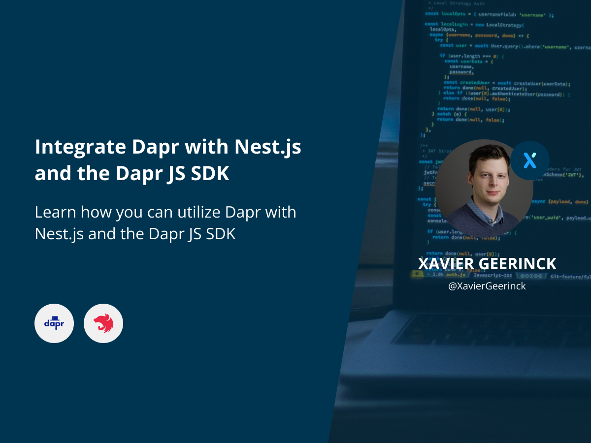 Integrate Dapr with Nest.js and the Dapr JS SDK